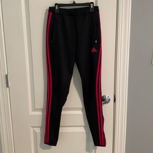 Women’s pink striped Adidas soccer jogger